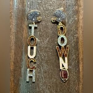Touchdown Rhinestone Dangle Earrings